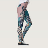 Moderne pretentieloze abstracte zwarte zebra strep leggings (Rechts)