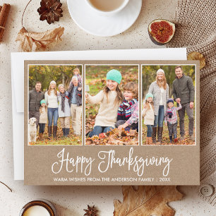 Moderne pretentieloze kalligrafie Thanksgiving Kra Feestdagenkaart