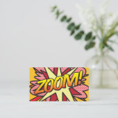 Moderne Pretentieloze Typografische Strip ZOOM Visitekaartje (Staand voorkant)