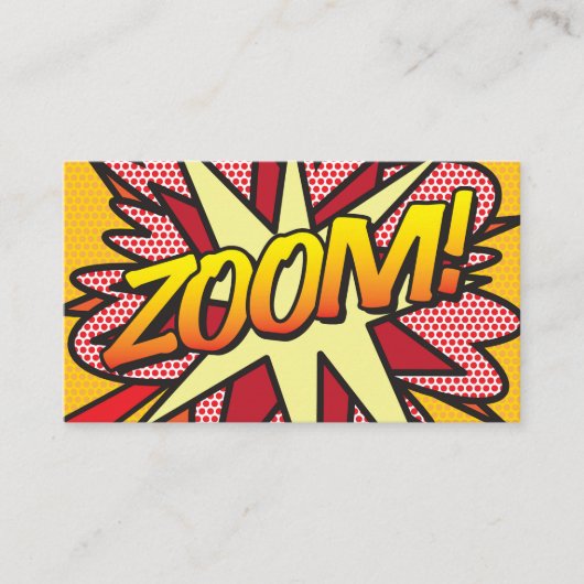 Moderne Pretentieloze Typografische Strip ZOOM Visitekaartje (Voorkant)