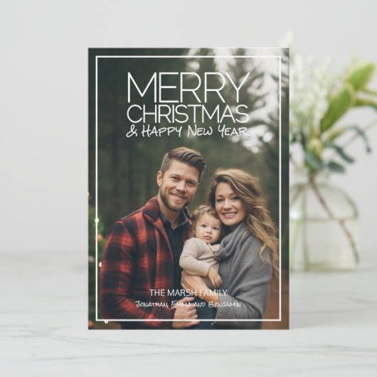 Moderne pretkerst - 1 volledige foto feestdagenkaart (Staand voorkant)