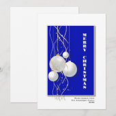 Moderne pretkerst op blauw en wit feestdagenkaart (Voorkant / Achterkant)