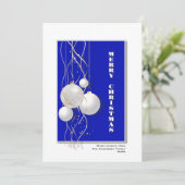 Moderne pretkerst op blauw en wit feestdagenkaart (Staand voorkant)