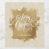 Moderne pretkerst op goud wijn etiket (Enkel label)