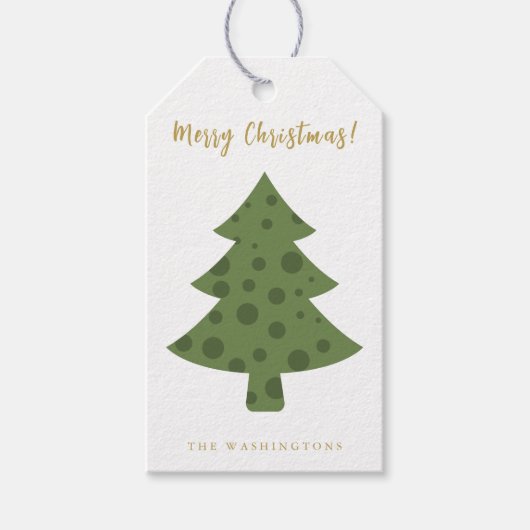 Moderne pretlettering Kerstboom Cadeaulabel (Voorkant)