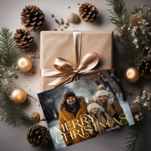 Moderne Prettig Kerst Minimaal 1 Foto Elegant