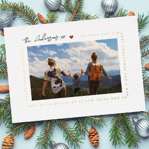 MODERNE PRETTIG KERSTFEest GROET HART LIEFDE FOT Folie Feestdagenkaart