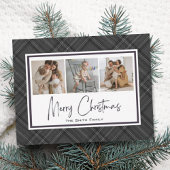 Moderne Prettig Kerstmis Klassiek Geruit Vakantie Feestdagenkaart