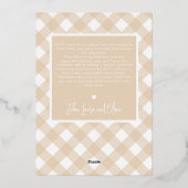 Moderne Prettig Kerstmis Minimaal 1 Foto Beige Folie Feestdagenkaart (Achterkant)