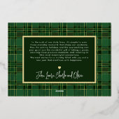 Moderne Prettig Kerstmis Minimaal 1 Foto Groen Gou Folie Feestdagenkaart (Achterkant)