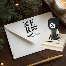 Moderne Prettig Kerstmis Rubberstempel