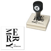 Moderne Prettig Kerstmis Rubberstempel (Gestempeld)
