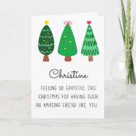 Moderne Prettig Kerstmis Vriend Naam Gevouwen Feestdagen Kaart