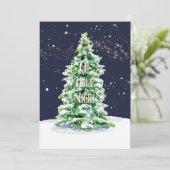 Moderne prettige eenvoudige kerstboomfamilie (Staand voorkant)