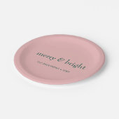 Moderne prettige feestdag en heldere kerstfeestdag papieren bordje (Gekanteld)