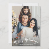 Moderne Prettige feestdagen 2 foto Aangepaste teks Feestdagenkaart (Voorkant)