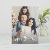 Moderne Prettige feestdagen 2 foto Aangepaste teks Feestdagenkaart (Staand voorkant)