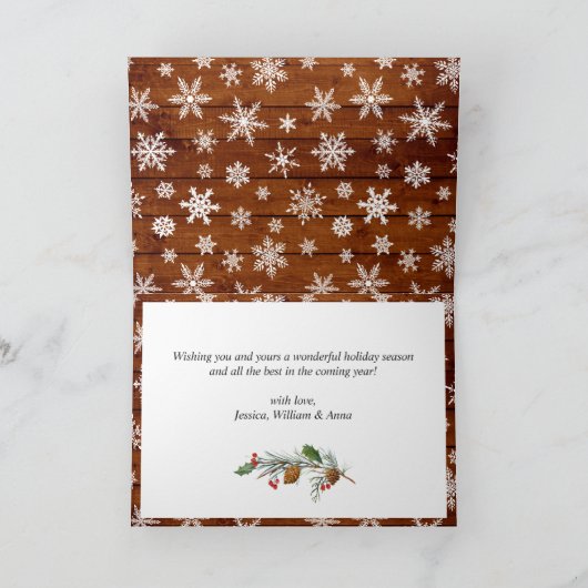 Moderne Prettige feestdagen 2-FOTO-kerst Kaart (Binnen)