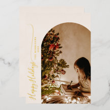 Moderne Prettige Feestdagen 2-Foto Kerstkaart