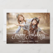 Moderne Prettige feestdagen 3-fotokerstgroet Feestdagenkaart (Voorkant)