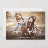 Moderne Prettige Feestdagen 4 FOTO Kerst Groet Feestdagenkaart (Voorkant)