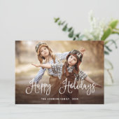 Moderne Prettige Feestdagen 4 FOTO Kerst Groet Feestdagenkaart (Staand voorkant)