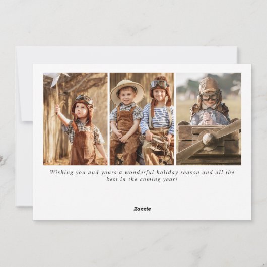 Moderne Prettige Feestdagen 4 FOTO Kerst Groet Feestdagenkaart (Achterkant)