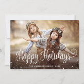 Moderne Prettige feestdagen 4-FOTO kerstgroet Feestdagenkaart (Voorkant)