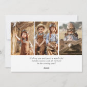 Moderne Prettige feestdagen 4-FOTO kerstgroet Feestdagenkaart (Achterkant)