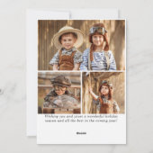 Moderne Prettige feestdagen 4-FOTO kerstgroet Feestdagenkaart (Achterkant)