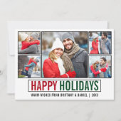 Moderne Prettige feestdagen 5 foto Feestdagenkaart (Voorkant)