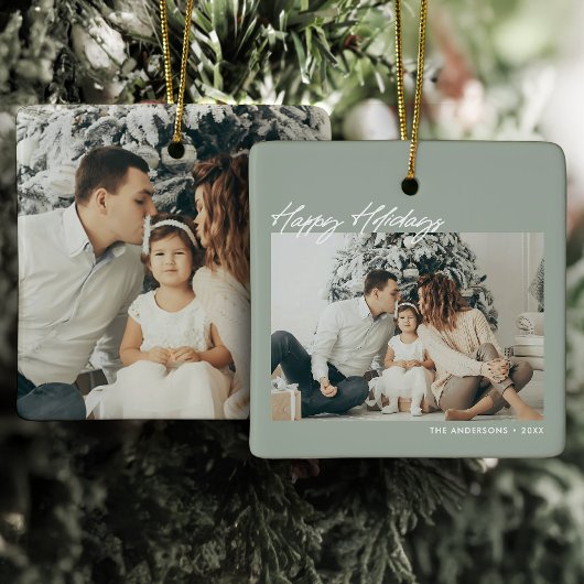 Moderne Prettige Feestdagen Aangepaste Bericht 2-F Keramisch Ornament