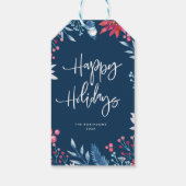 Moderne prettige feestdagen cadeaulabel (Achterkant)