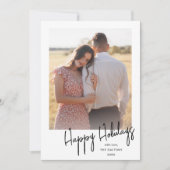 Moderne Prettige feestdagen eenvoudige scriptfoto Feestdagenkaart (Voorkant)