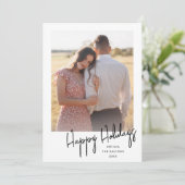 Moderne Prettige feestdagen eenvoudige scriptfoto Feestdagenkaart (Staand voorkant)