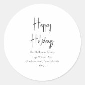 Moderne Prettige feestdagen envelopzegels voor scr Ronde Sticker (Voorkant)