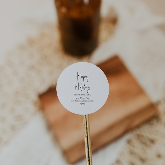 Moderne Prettige feestdagen envelopzegels voor scr Ronde Sticker