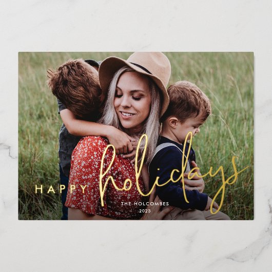 Moderne Prettige feestdagen foto (Voorkant)