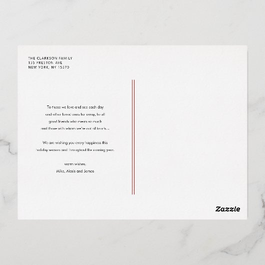 Moderne Prettige feestdagen foto van Script Red (Achterkant)