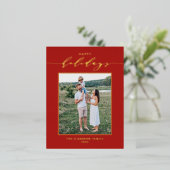 Moderne Prettige feestdagen foto van Script Red (Staand Voorkant)