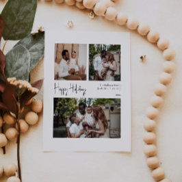 Moderne Prettige feestdagen Gecentreerd met drie f Feestdagenkaart