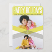 Moderne Prettige Feestdagen Gele Dubbele Pijlen Fo Feestdagenkaart (Voorkant)