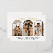 Moderne Prettige feestdagen Gold Foil kerstkaarten (Voorkant / Achterkant)