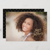 Moderne Prettige feestdagen Gold & zwarte briefing Feestdagenkaart (Voorkant / Achterkant)