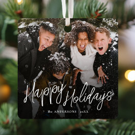 Moderne Prettige feestdagen kerstfoto Metalen Ornament