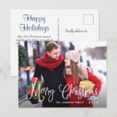 Moderne Prettige feestdagen kerstgroet Briefkaart (Voorkant / Achterkant)