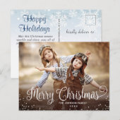 Moderne Prettige feestdagen kerstgroet Briefkaart (Voorkant / Achterkant)