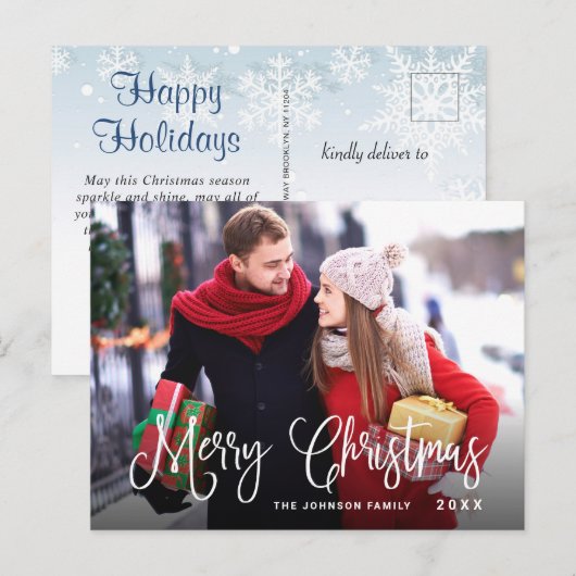 Moderne Prettige feestdagen kerstgroet Briefkaart (Voorkant / Achterkant)