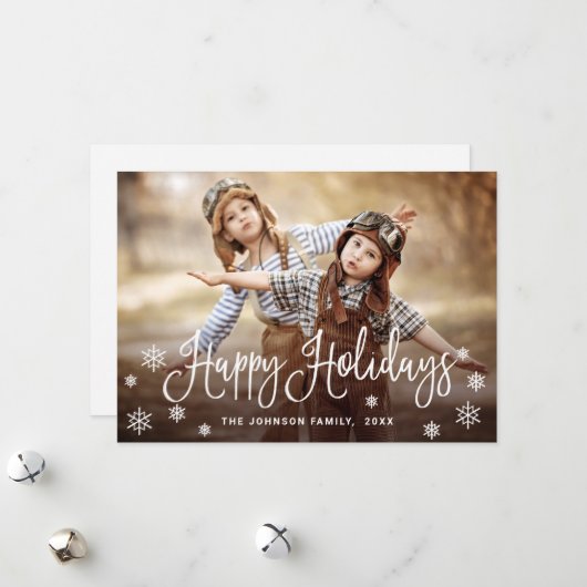 Moderne Prettige feestdagen kerstgroet Feestdagenkaart (Voorkant / Achterkant in situ)