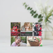 Moderne Prettige feestdagen kerstmis met fotocolla Briefkaart (Staand voorkant)